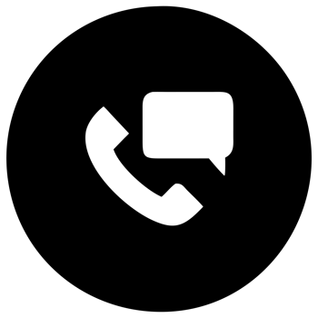 black and white phone icon with speech bubble png