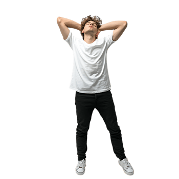 PNG Person Feeling Tired and Sleepy Suggesting Exhaustion Against Transparent Background