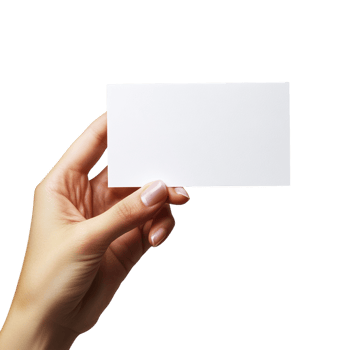 Human Hand Holding a Blank Sheet of White Paper or Card Isolated png