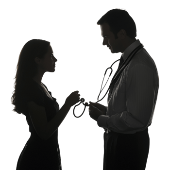 A Poster for a Doctor and a Woman with a Stethoscope png