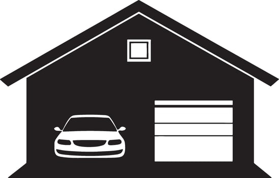 Car Garage simple silhouette black illustration vector