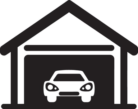 Car Garage icon black illustration vector