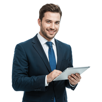 businessman with a tablet computer png