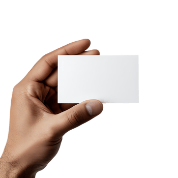 PNG Hand Holding Blank White Card Mockup Against Transparent Background