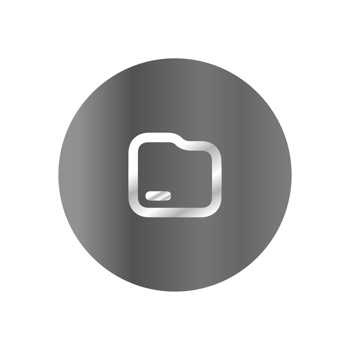 A black and white icon of a folder png