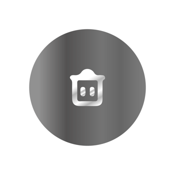 A white button with a black background png
