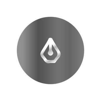 A silver drop icon on a black background png