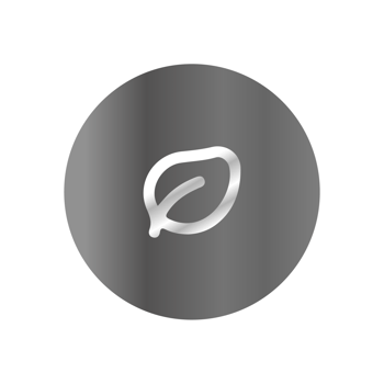 A white and gray icon on a black background png