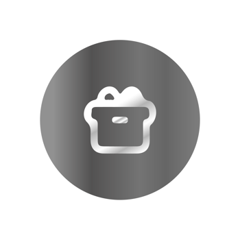 A silver icon of a gift box on a black background png