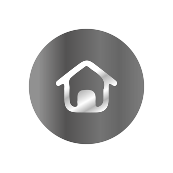 A house icon on a black background png