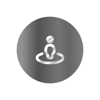 A white icon of a person sitting on a chair png
