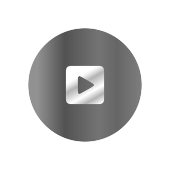 A white button with a play button on it png