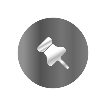 A white button with a hammer icon on a black background png