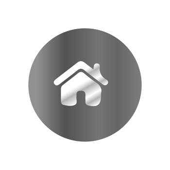 A house icon on a black background png