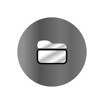A black and white icon of a box with a white border png