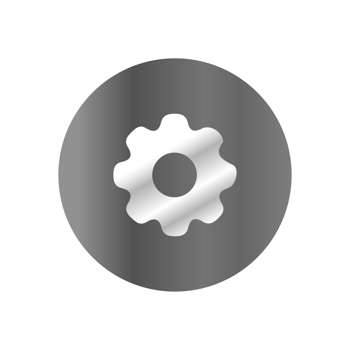 A gear wheel icon on a black background png