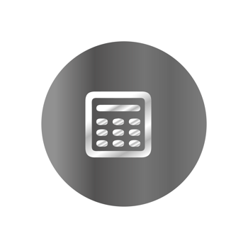 A calculator icon on a black background png