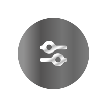 A black and white icon of two metal rings png