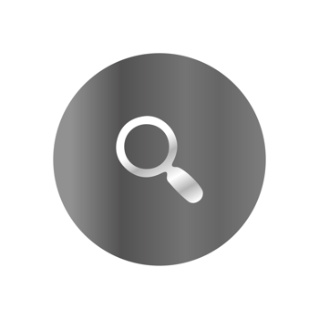 A magnifying glass icon on a black background png