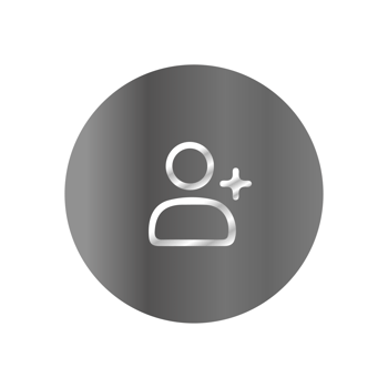 A person with a plus sign on a black background png