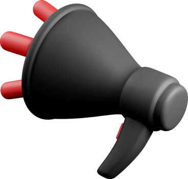 3D black megaphone, modern bullhorn png