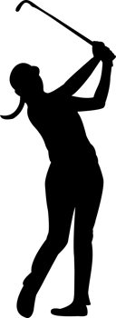 The woman golf player silhouette png
