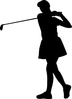 Woman playing a golf png