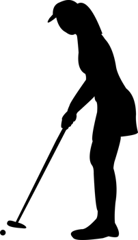The lady golf player silhouette png
