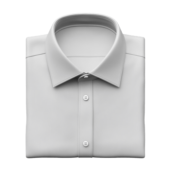 A neatly folded white dress shirt displayed on black background png