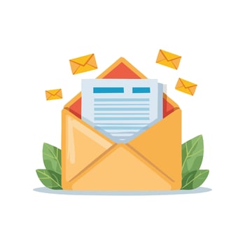 Simple Illustration Mail friend with letters vector