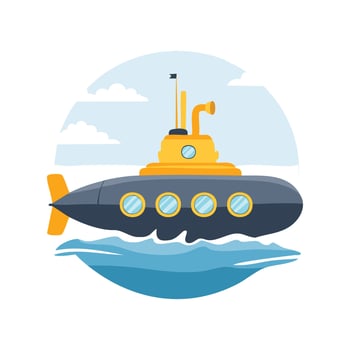 Illustration Submarine surfacing vector