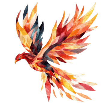 Abstract Watercolor Phoenix Bird in Flight png