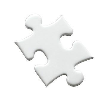 Single White Puzzle Piece Isolated On Black Background png