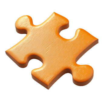 Orange Wooden Puzzle Piece Isolated Background png