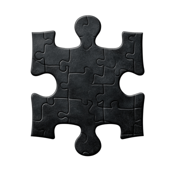 A single dark stone jigsaw puzzle piece png