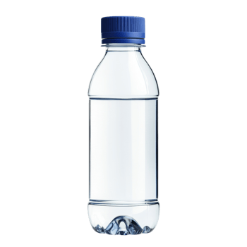 A Clear Plastic Water Bottle With A Blue Cap png
