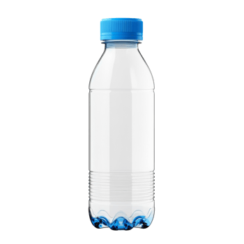A Clear Plastic Water Bottle With Blue Cap png