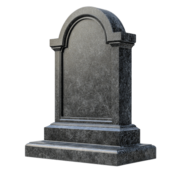 A Blank Granite Headstone Stands Isolated png