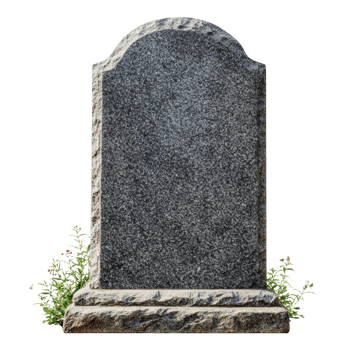 Blank Granite Headstone with Wildflowers png