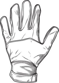 Work Gloves outline black illustration vector