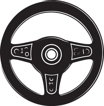 Steering Wheel simple silhouette black illustration vector