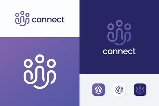 Futuristic and Modern Abstract People Connect Logo Business Technology and Communication vector