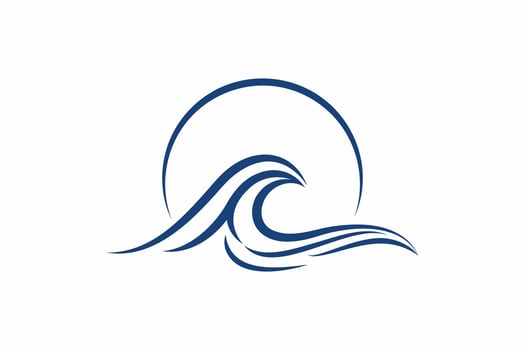 Minimalist Wave and Sun Logo Design for Beach and Surf Brands vector