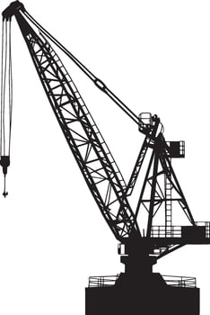 Industrial Crane simple silhouette black illustration vector