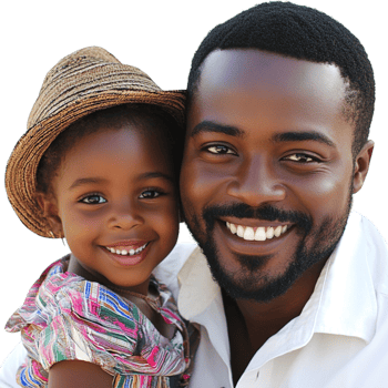 A Man and a Child Smiling and Laughing Isolated png