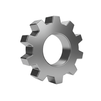 Gear mechanism in industrial setting technology 3d render modern environment close-up view machinery concept png