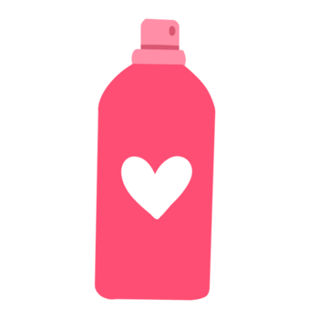 A pink bottle with a heart on it png