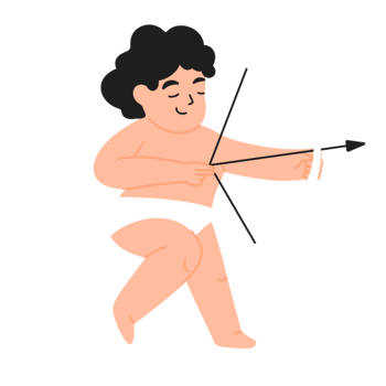 Cupid with bow and arrow png