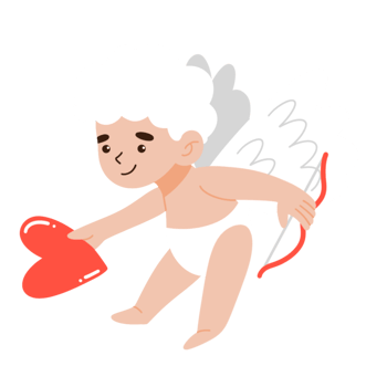 Cute boy Cupid with bow and arrow png