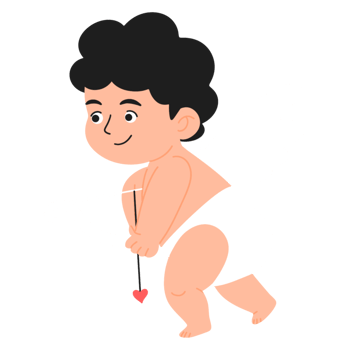 Cute Cupid with bow and arrow png